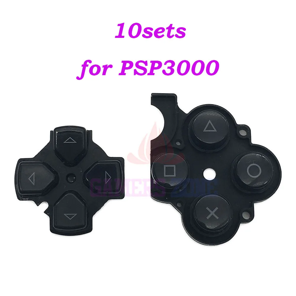 10sets Black Buttons Key Pad Set Repair Replacement for Sony PSP 3000