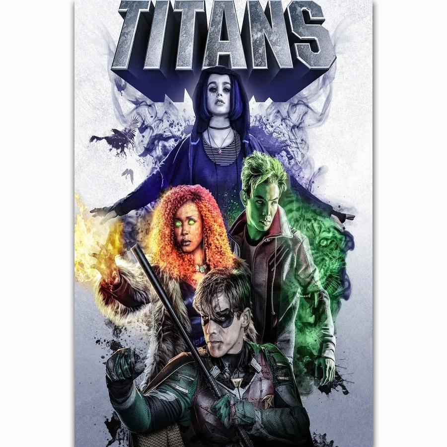 

FX1899 Titans DC Comics Nightwing TV Series Show Superhero New Season Poster Art Silk Light Canvas Home Room Wall Printing Decor