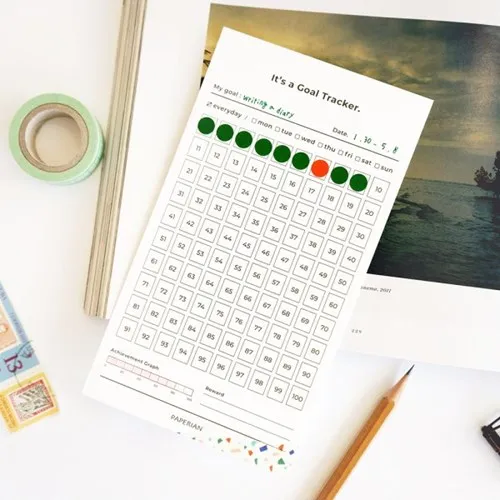 Цель Tracker 100day Pocket Agenda Memo Note 12 листов|Записные книжки| |