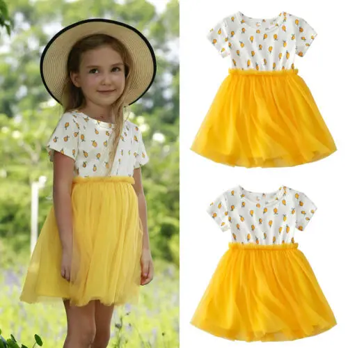 

Newborn Baby Kids Girls Summer Short Sleeve Dress Princess Tutu Party Outfits