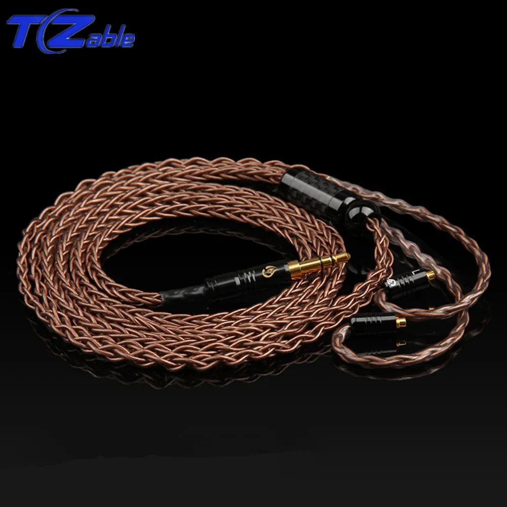 Hifi Earphone Audio Cable 4 4mm 3 5mm Headphone Jack 0 78 2pin Aux Cord For MMCX Cable 8 Core Silver Coated Copper Wire