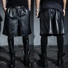 27-44 мужская одежда GD волосы стилист не основной Pu мужской свободный черный легкий уход брюки Капри Плюс Размер певица костюмы