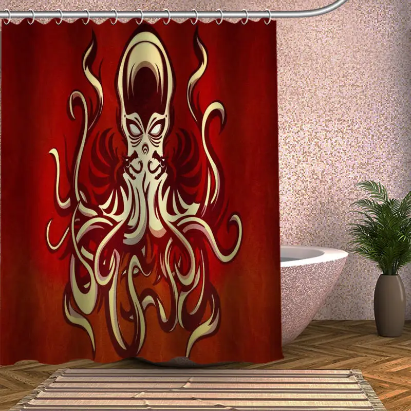 Занавеска для душа Cthulhu с изображением монстра осьминога|custom shower curtain|shower