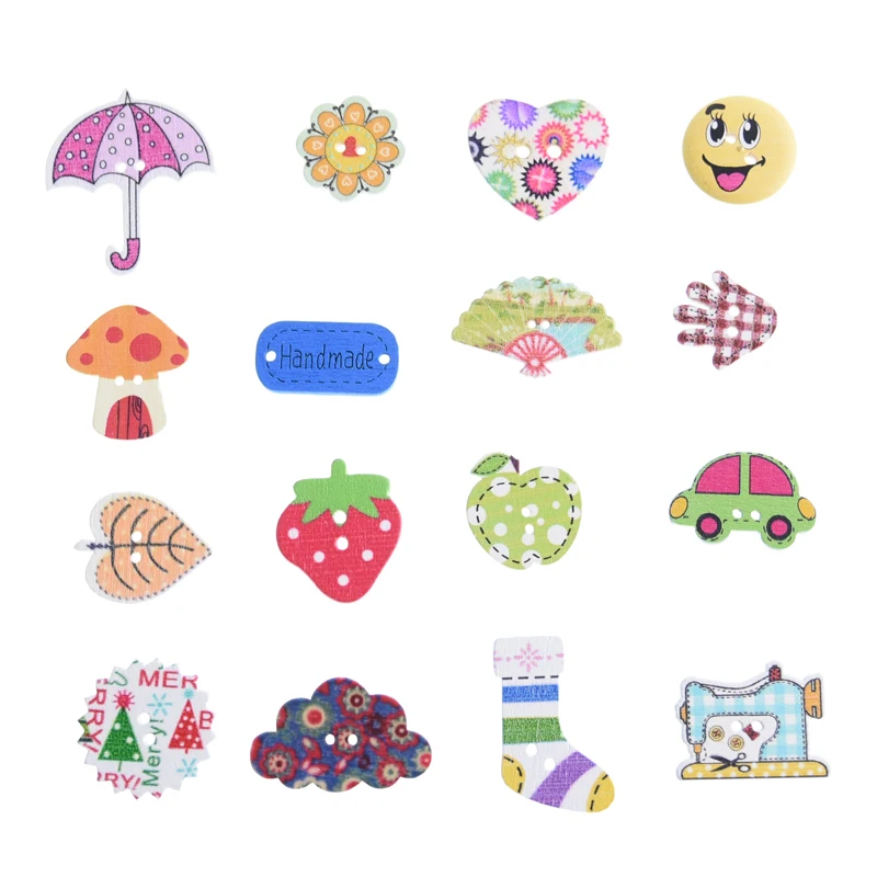 

50 Pcs Animal Wooden Buttons for Scrapbooking Crafts DIY Baby Manual Educational Clothing Apparel Sewing Accessories Decoration