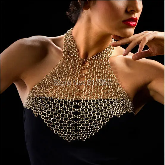 

New Style BY451 Women Fashion Silver Layered Chain Jewelry Fake Collar Chains Body Jewelry
