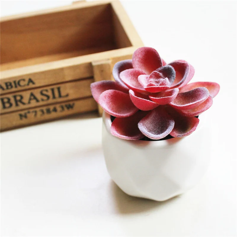 JAROWN Artificial Succulent Plant Bonsai Simulation Plastic Flower Wedding Home Room Desktop Placement Shop Window Display Decor (10)
