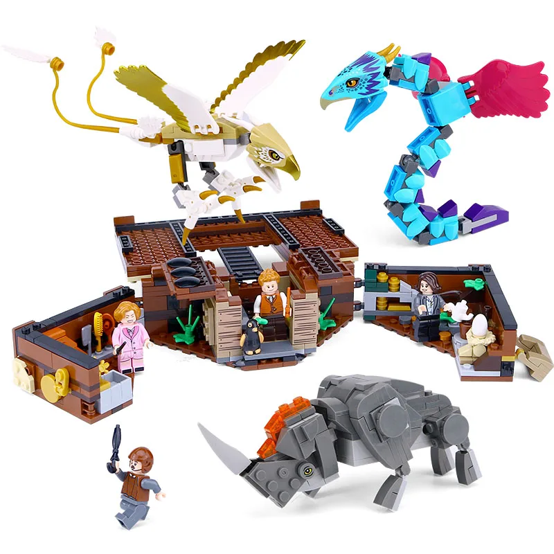 

Lepin 16059 Harry Movie Potter Legoinglys 75952 Newt`s Case of Magical Creatrues Set Building Blocks Kids Toys Christmas Gifts