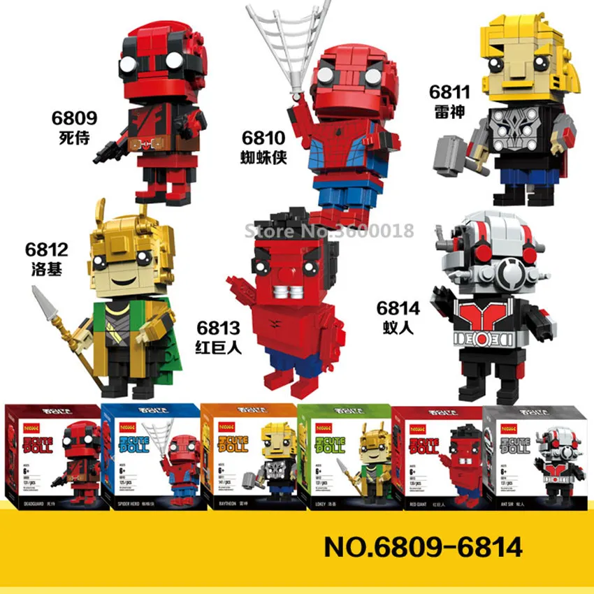 

Decool 6809-6814 CUTE DOLL Q version mini toys series 6pcs/lot Building Brick Block Educational Kids Toys