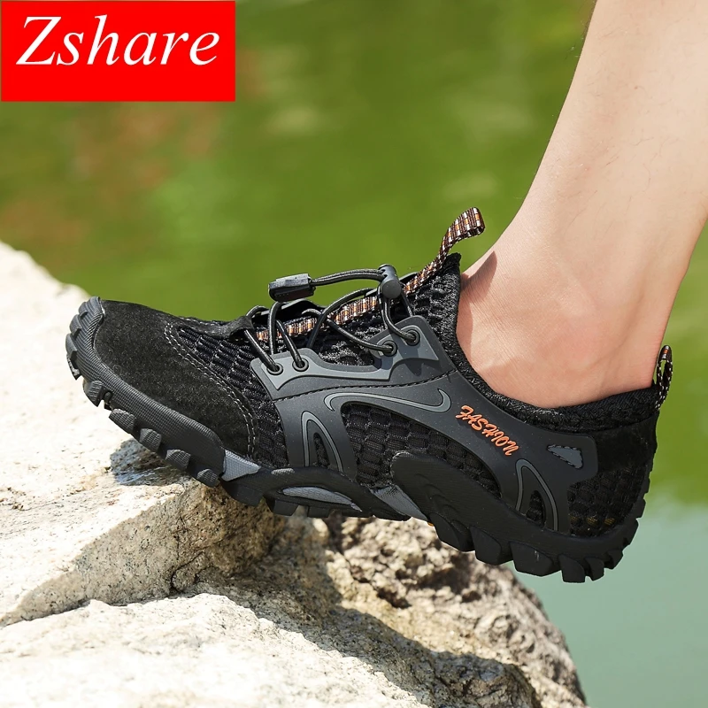 

Men's Mesh shoes Outdoor Hiking Shoes Men Casual Shoes Camping Mountain Climbing Shoes Hunting Trekking Sneakers Plus Size 38-45