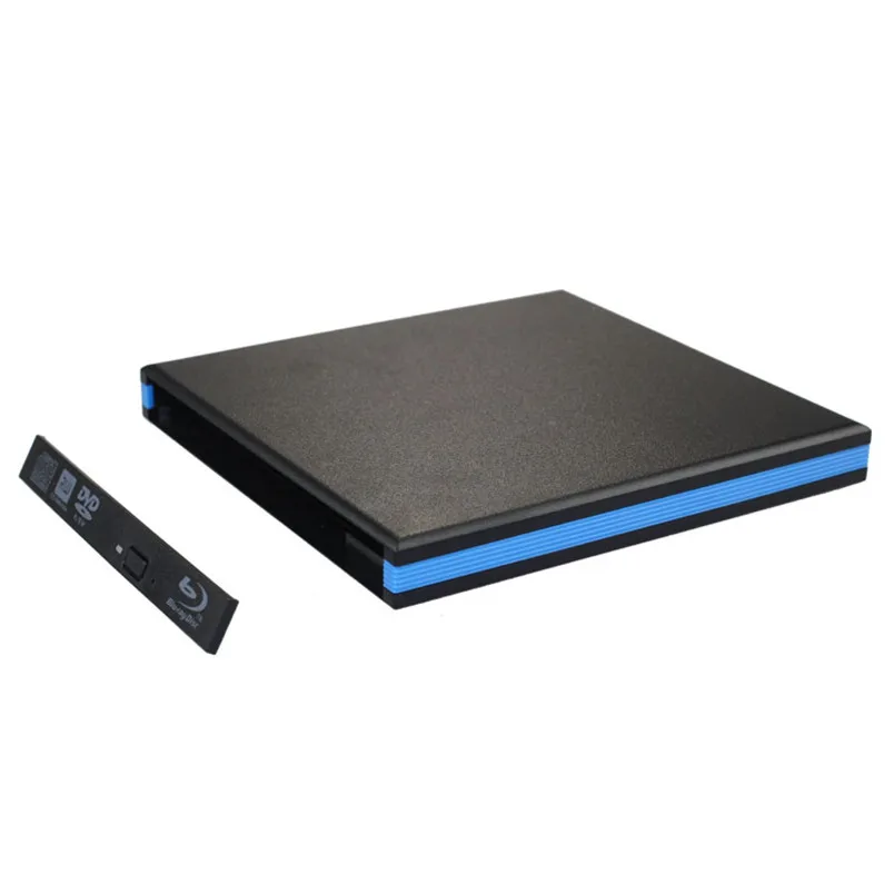 Надежный USB 3,0 внешний тонкий чехол для 12,7 мм SATA CD DVD-Rom DVD RW Blu-Ray Drive