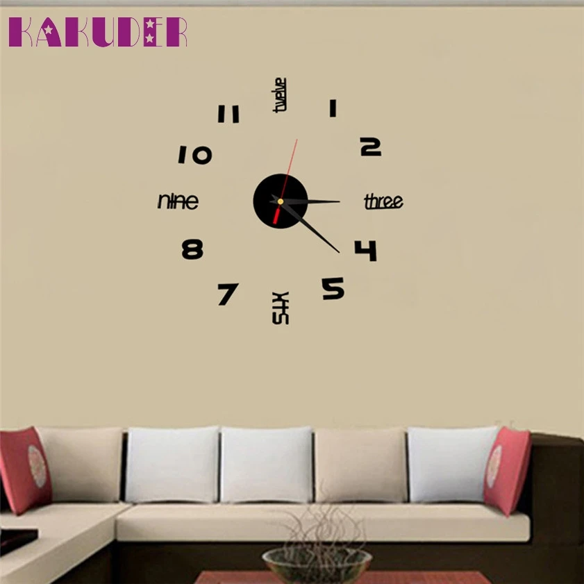 

Zero Mini DIY Wall Clock 3D Sticker Design Home Office Room Decor Sep29