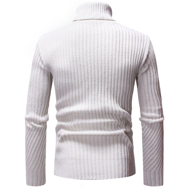 50% OFF 2019 Autumn Winter Men's Sweater Men'S Turtleneck Solid Color Casual Sweater Men Slim Fit Brand Knitted Pullovers Men Clothes
