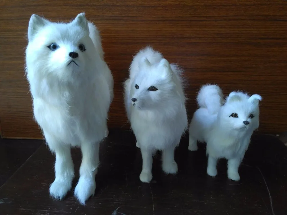 Simulasi Putih Samoyed Anjing Model Prop Polyethylene Bulu