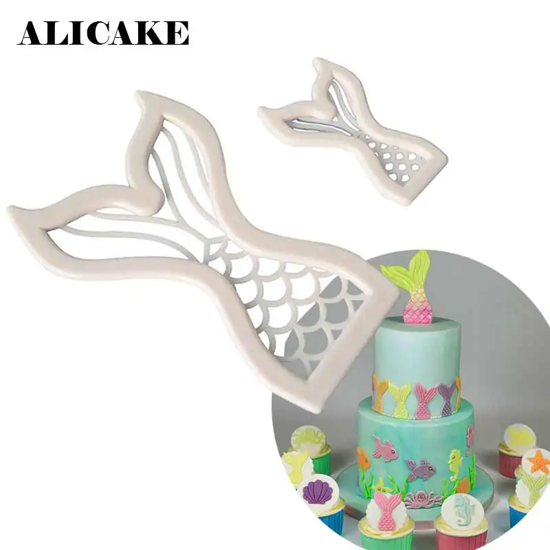 

2Pcs/Set Food Grade Mermaid Tail Cookie Cutter Biscuit Emporte Piece Patisserie Fondant Cake Deraction Tool Foremki Do Ciastek