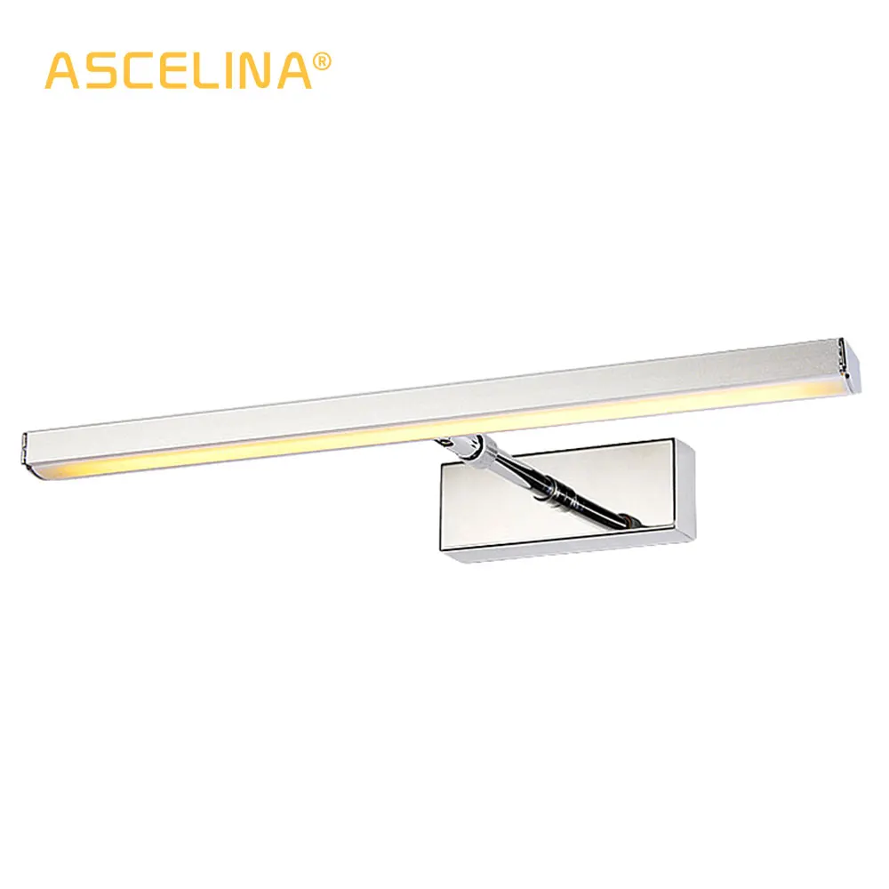 

ASCELINA LED Mirror Front Lamps Modern Adjustable Rotatable Stainless Steel WALL LAMP Sconce Light Wall Mounted Bathroom 85-260V