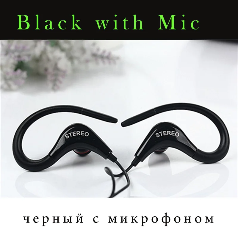 GSDUN 187 Ушные крючки наушники спортивные наушники 3,5 мм гарнитура с микрофоном громкой связи для xiaomi Водонепроницаемый наушники сумка коробка для хранения - Цвет: Black with Mic