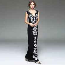 Summer Dress 2017 Womens Floral Embroidery Plus Size Elegant Sexy Beach Women Club Party Dress Ladies Boho Maxi Long Dresses