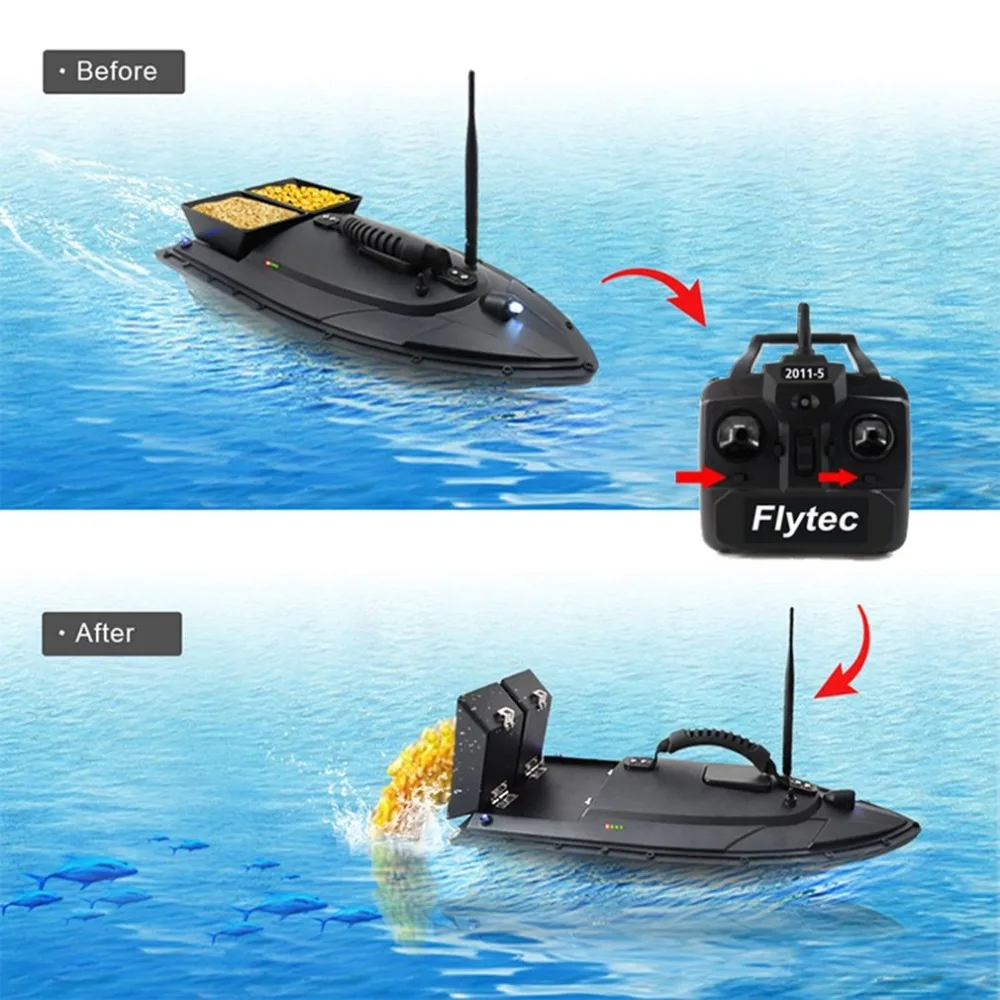 bait boat Rc toys Kids Smart RC Bait Boat Toys Fishing Tool Dual Motor Fish  Finder Boat Remote Control Fishing Ship Boats Flytec