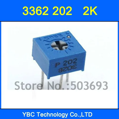 

100pcs/lot 3362 202 2KR Variable Resistors 3362P Potentiometer