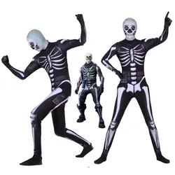 FOGIMOYA для взрослых и детей игры косплэй костюм Череп Trooper человека Zentai боди комбинезоны Хэллоуин