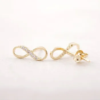 

Fashion Eight words Rhinestone "8" Infinity symbol Stud earrings
