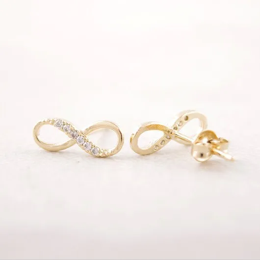 

Fashion Zircon infinity symbol stud earrings