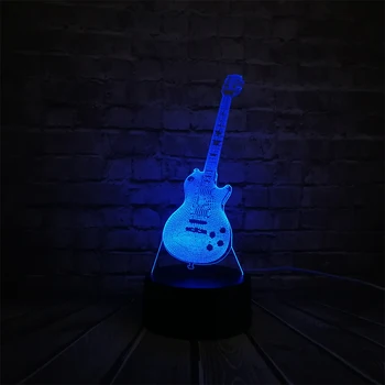 

NEW Music style Guitar Bass 3D Lamp Night Light Novelty Luminaria USB LED Blub Switch Touch Remote Multicolor Xmas Toys lampada