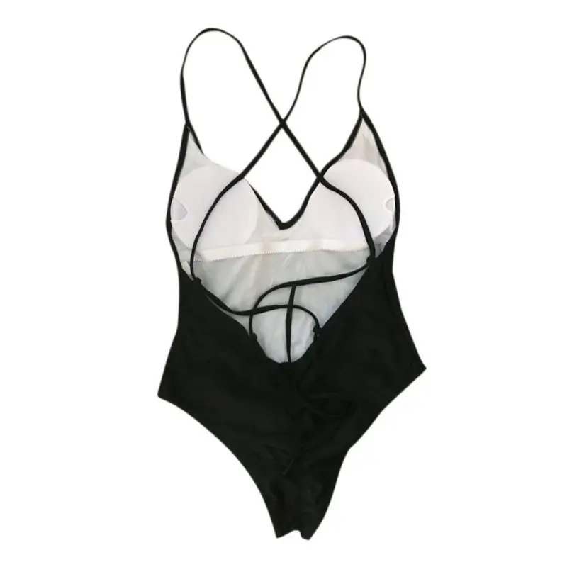 Women Swimwear Solid One-Piece Suits Sexy High Cut One Piece Swimsuit Backless Swim Suit Thong Bathing Suit Female Monokini