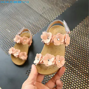 

KKABBYII New Fashion Girls Sandals Kids Summer Shoes Children Beach Shoes Sandals For Little Girls Flowers Sandal Size 21-30