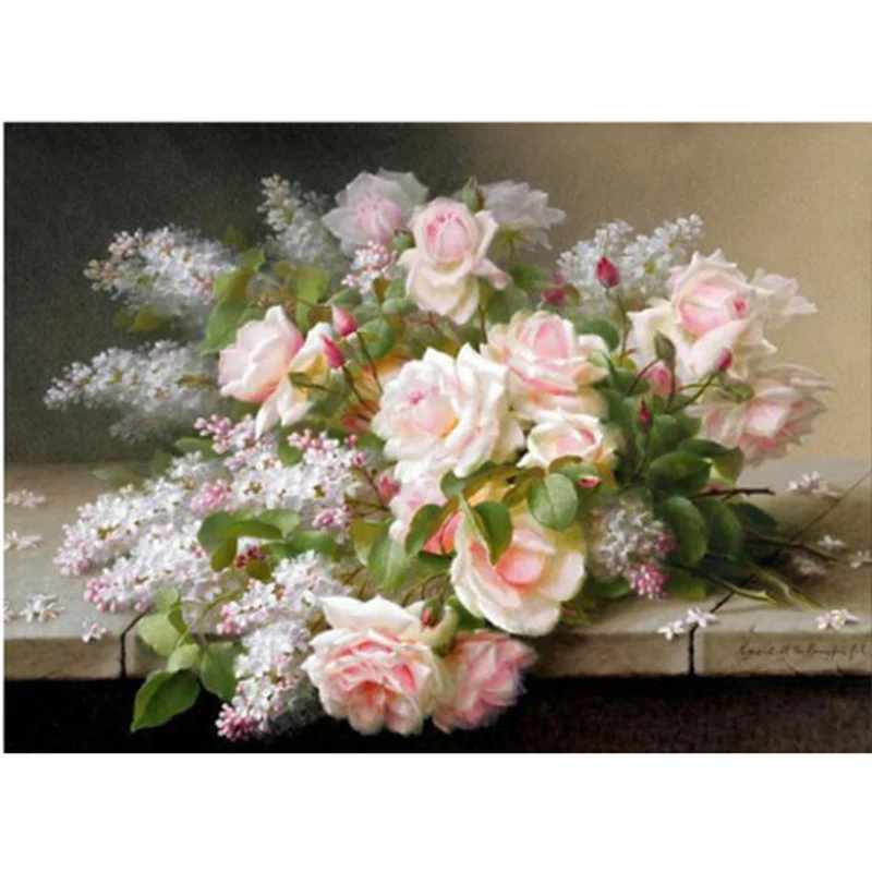 Полный квадратный вышивка мозаикой из стразов цветок свадебный Декор Сделай Сам 5D алмазов картина розовый изображение розы из страз ll321