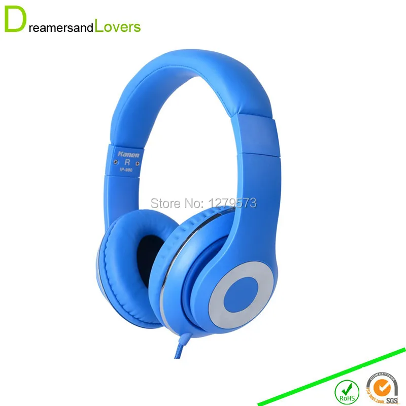 

MERRISPORT Wired Multimedia Adjustable Headphones with 3.5 mm Port Universal Integrated Microphone For Computer PC Laptop Blue