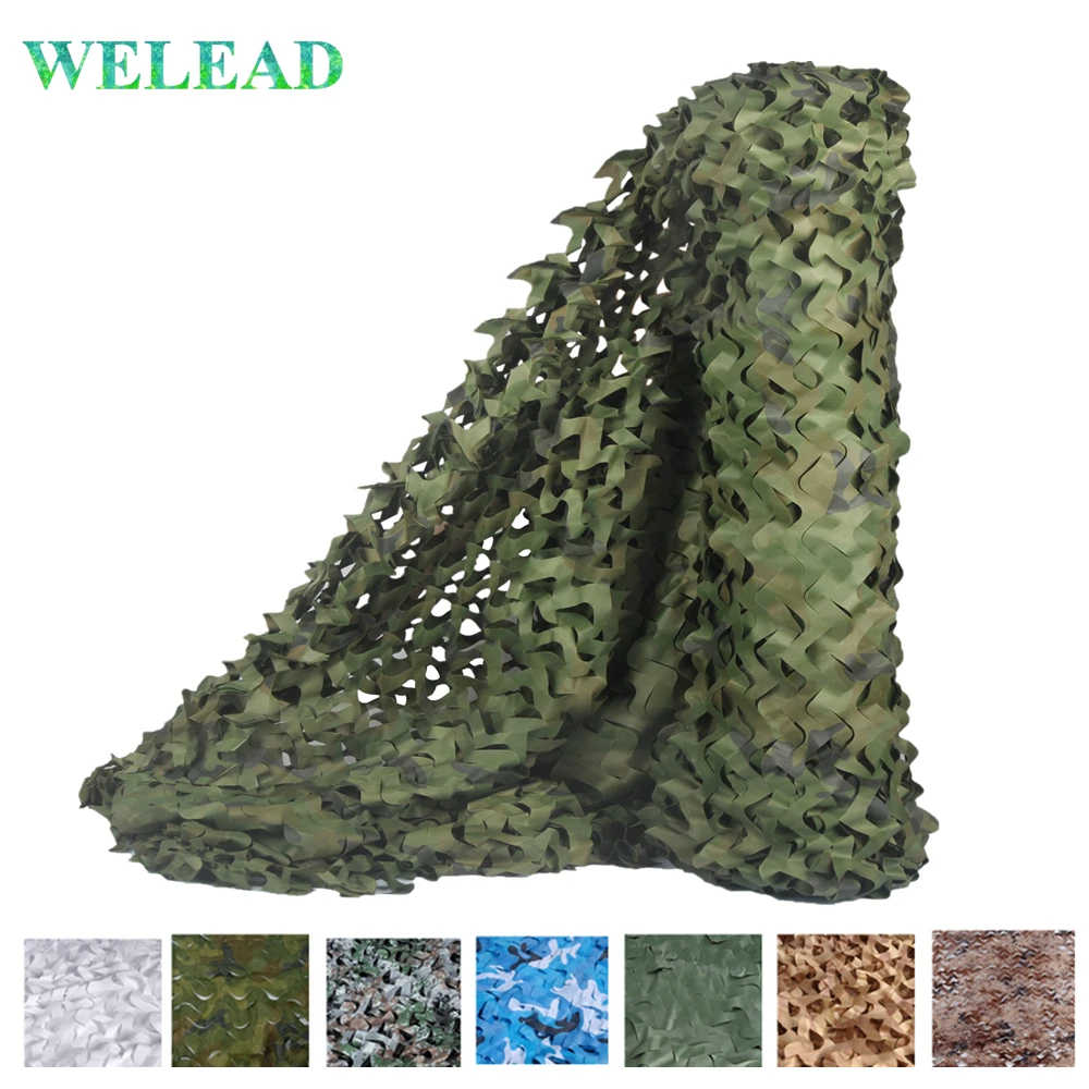 

WELEAD 18 Colors 4x8 Camouflage Net Reinforced for Pergalo Gazebo Garden Shadow Tarpaulin Carport Military Awning Hiding Toile