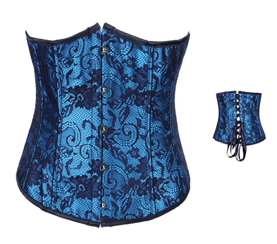 Wholesale Blue Underbust Corsets Dobby Corselets Sexy Waist Slim