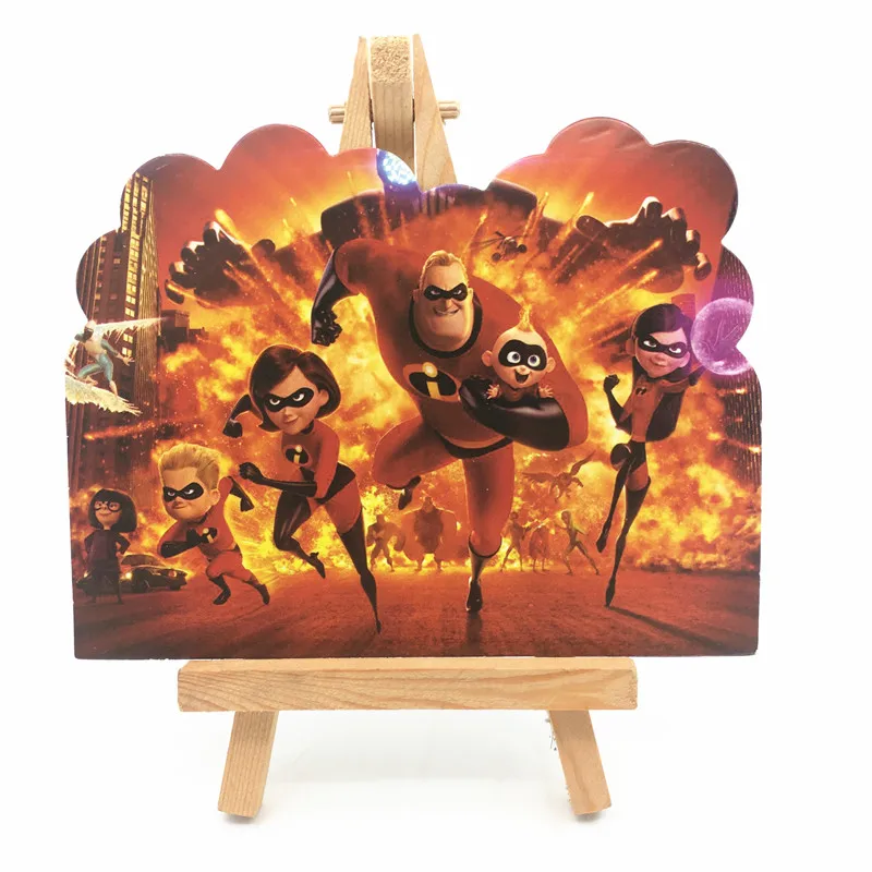10 шт. Суперсемейка тема Бумага приглашения для детей IncrediblesBirthday вечерние украшения