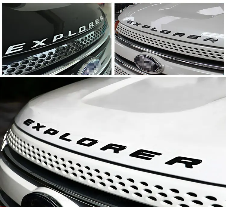 ABS хром серебро черный передний капот Письмо Эмблема Наклейка для Ford Explorer 2013 аксессуары