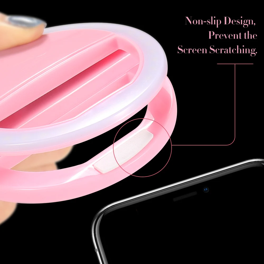 KISSCASE лампа на телефон Selfie Flash Light кольцевая светодиодный заполняющий светильник