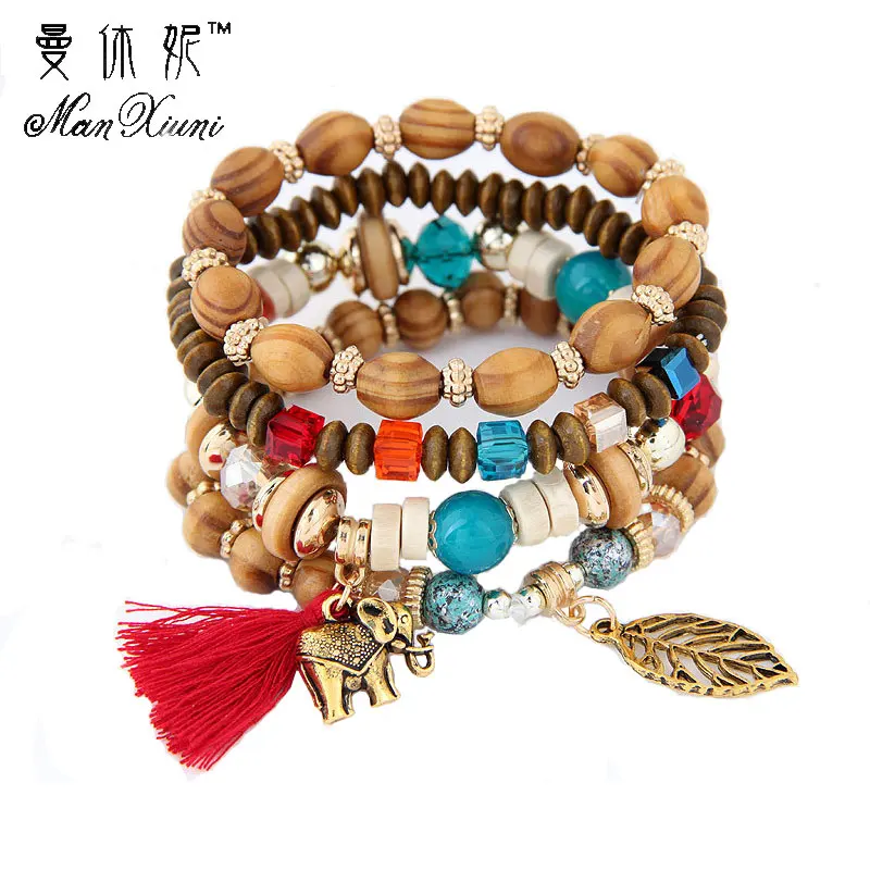 

Crystal Bead Bracelets for Women Vintage Bracelet Female Jewelry Tassel Natural Stone Charms Wristband Gift pulseira feminina