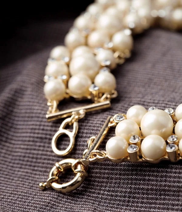 Новые стили модные ювелирные изделия золотого цвета Искусственные стеклянные жемчужины модное ожерелье