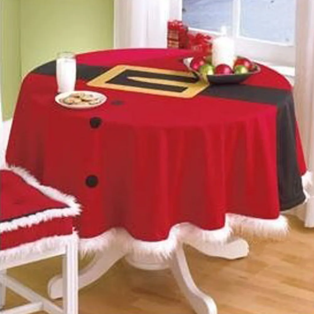 Festive & Party Supplies christmas table cloth Decoration Round Red