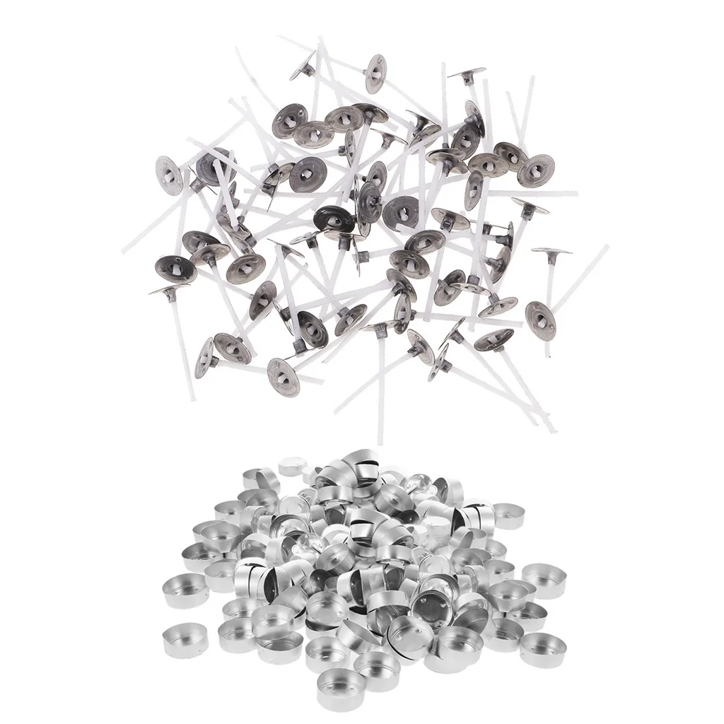 300 Aluminum Empty Tealight Cup Case Candle Wax Container Box & Candle Wicks