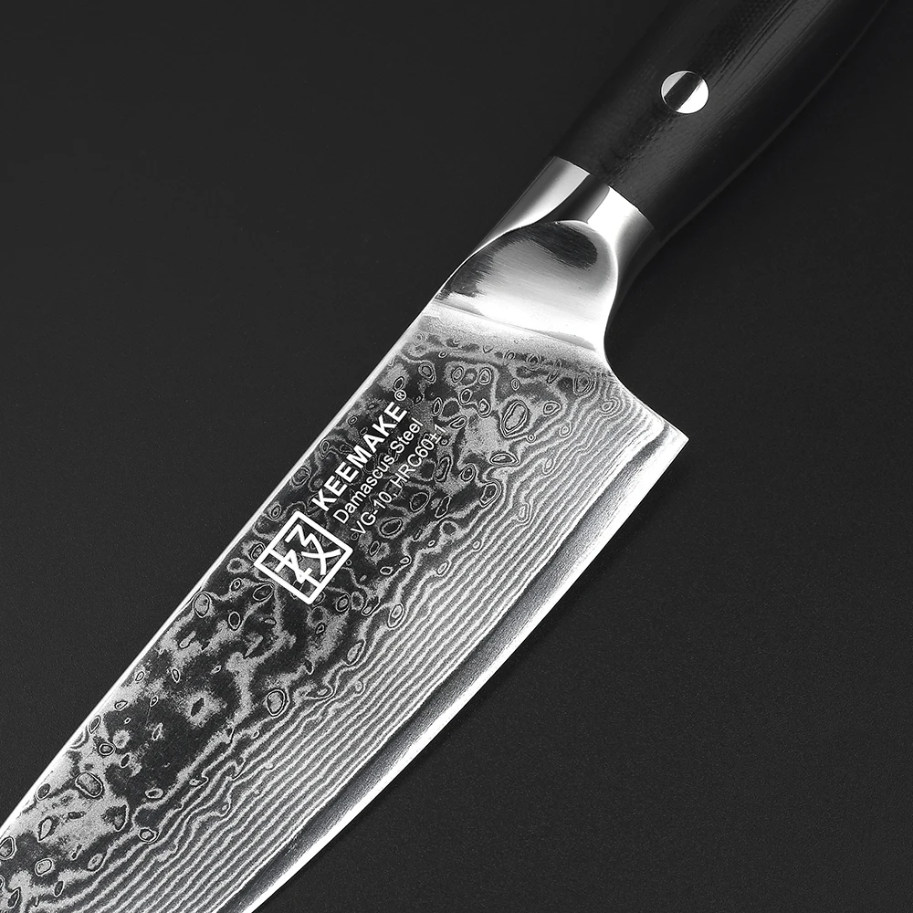 KEEMAKE 6," дюймовый нож шеф-повара, кухонные ножи, режущие инструменты, японский Дамаск VG10, стальное ядро, бритва с острым сильным лезвием, Ручка G10