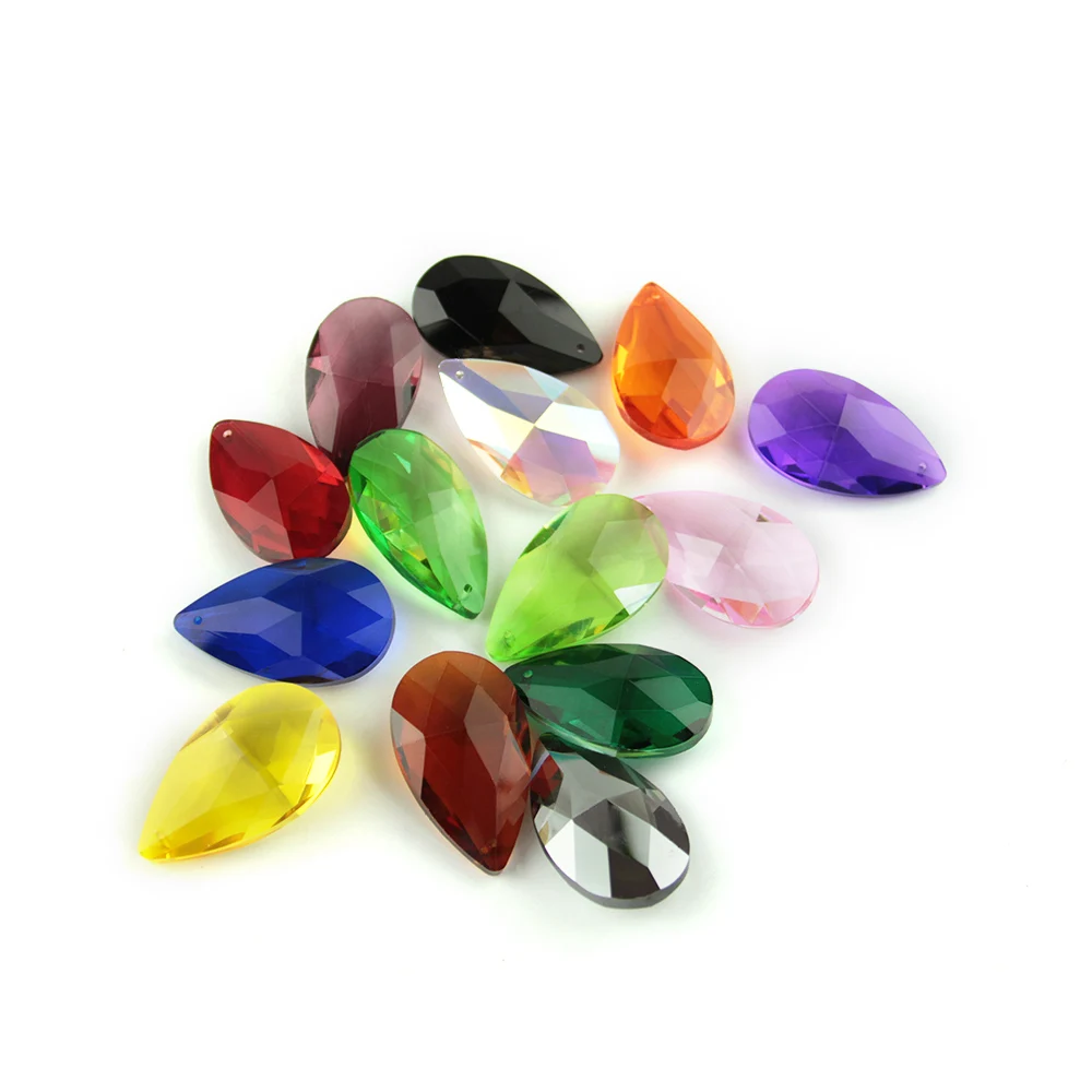16 мм 200 шт натуральное Оптическое стекло Капля воды очаровательный Кристал драгоценный камень в форме капли Камень Модные ювелирные подвески для DIY ожерелье - Цвет: mix color