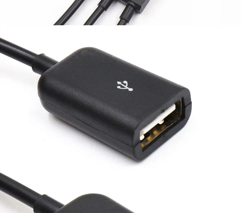 3 в 1 Многофункциональный двойной Micro USB хост OTG концентратор адаптер кабель папа-мама двойной Micro USB 2,0 хост OTG концентратор адаптер кабель