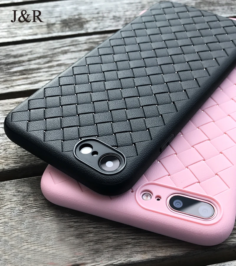 J&R for iPhone 6 6S Fitted Case Back Cover for iPhone 7 8 Plus Soft Silicone Cases 6/6s Plus Ultra Thin Protective Phone Bags