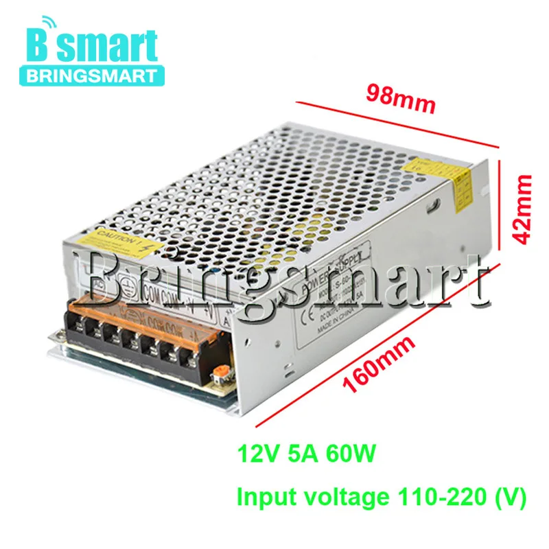 Bringsmart трансформатор DC питания 500 Вт 12 В 40A 5 в 10A адаптер Вход AC 110 220 выход