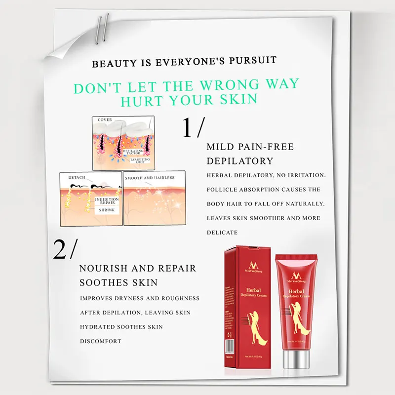 Female Male Herbal Depilatory Cream Hair Removal Painless Cream For Removal Armpit Legs Hair Body Care 4