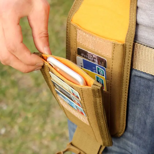 Men Tactical Molle Pouch Outdoor EDC Utility Gadget Belt Waist Bag with 6 Inch Cell Phone Holder