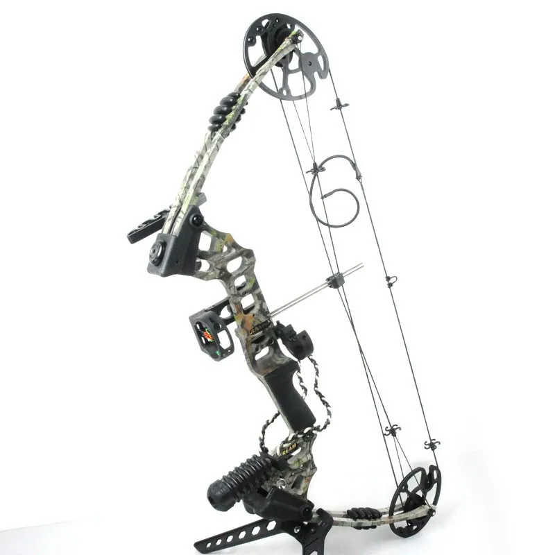 Hunting bow&arrow set right hand camo compound bow +Peep hole 5 pin