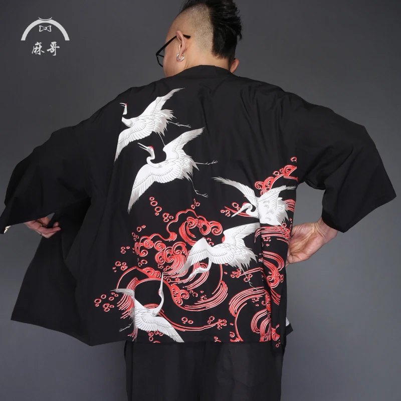 Новый японский халат кимоно кардиган мужской в китайском стиле Hanfu Tangzhuang пара