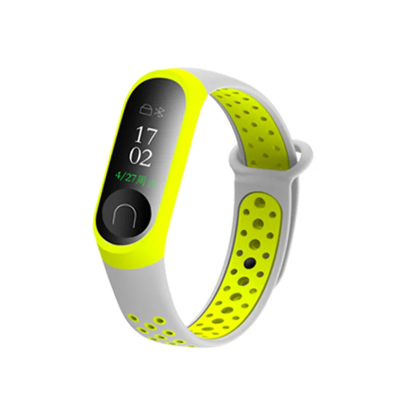 Для Xiaomi mi Band 3 ремешок спортивные часы в силиконовом корпусе кабель-браслет на запястье для mi band3 Ремешок Браслет Смарт-сетка с двойным Цвет - Цвет: 7 watch strap